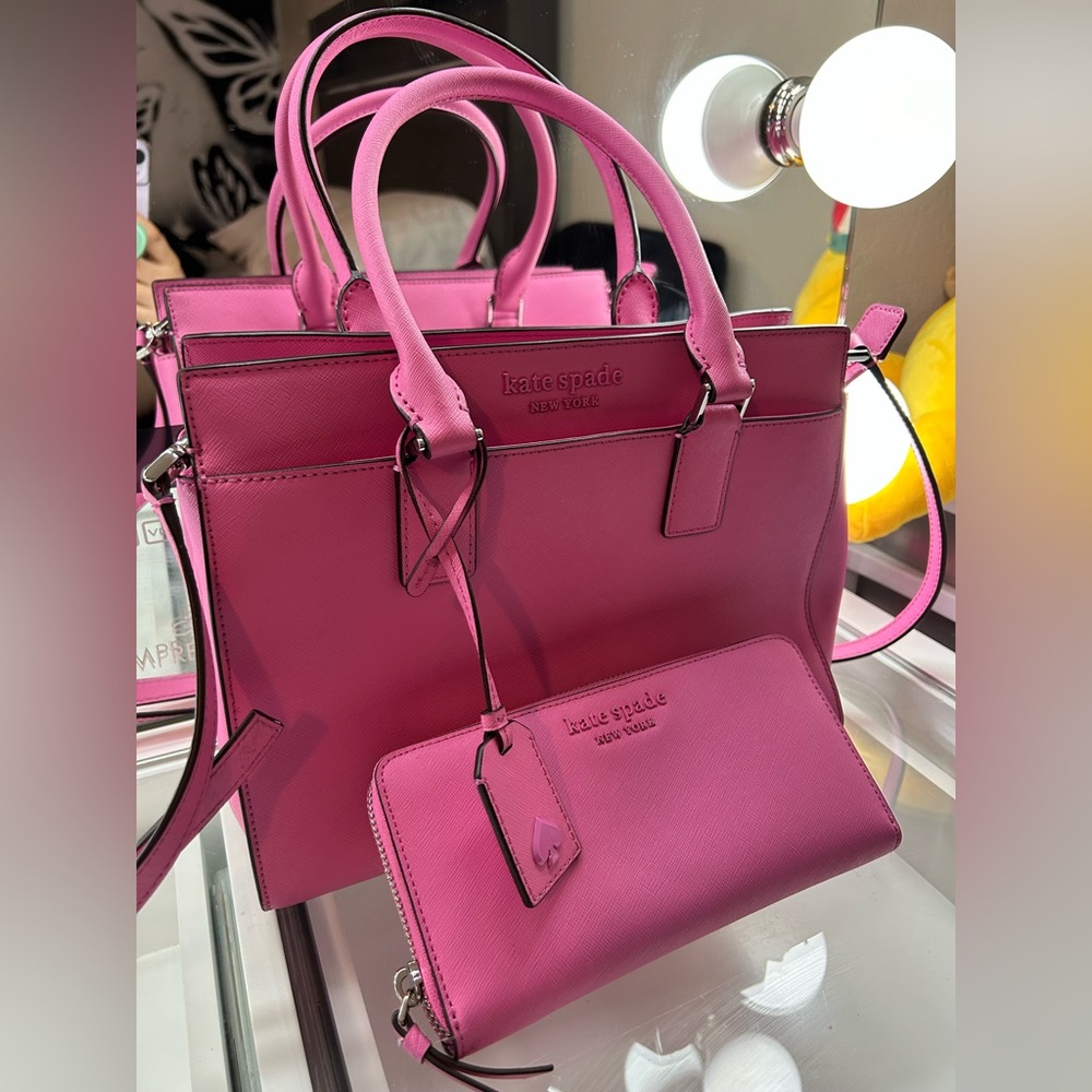 Kate spade pink on pink satchel & wallet!💖💗💕